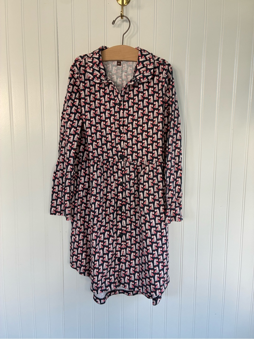Tea Collection Girls Shirtwaist Dress With Scottie Dog Print